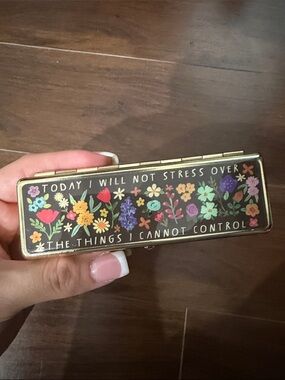 Floral Inspirational for pills- Black with Multicolor Flowers @@@